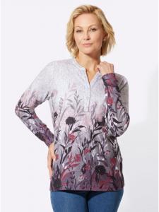 Рубашка с длинными рукавами с серо-бордовым принтом WITT WEIDEN