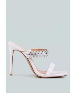 Женские босоножки с металлическими шпильками на каблуке-шпильке Bandy London Rag, белый