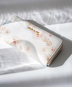 Длинный кошелек с круглой застежкой-молнией, принтом в виде хризантем и блестками, PJA-W971