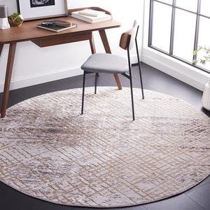 Ковер SAFAVIEH, 201 x 201 см,  Amelia Collection Grey/Beige ALA275J Modern Crosshatch Distressed Non-Shedding