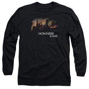 Футболка с длинным рукавом Burning Hogwarts для взрослых Harry Potter