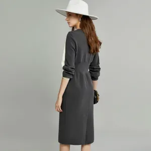 ELLE Платье с длинным рукавом Women's Dark Gray