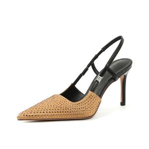 Bamiti Тонкие каблуки на шпильке 8 см женские шампань голд, цвет Champagne Gold