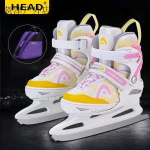 HEAD Коньки для фигурного катания детские регулируемые OVER HEELS, теплые для начинающих, с лезвиями и сумкой, W20 розовые + фиолетовая сумка, размер M [26-31], длина стопы 15-18 см