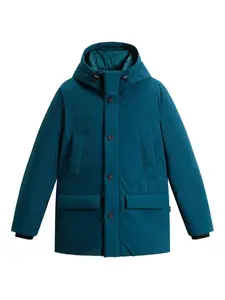 Куртка на пуговицах с капюшоном WOOLRICH, синий