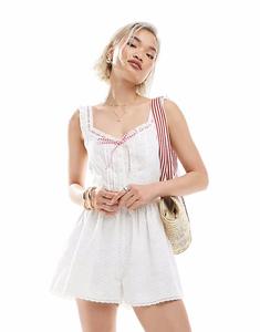 Комбинезон Miss Selfridge с вышивкой и отделкой в ​​клетку