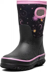 Детские водонепроницаемые резиновые сапоги BOGS Grasp - с утеплителем для зимы, снега и грязи, с удобными ручками для надевания для малышей, мальчиков и девочек, защита в любую погоду, черный