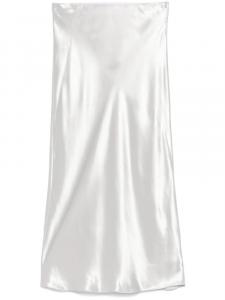 Атласная юбка миди Patrizia Pepe, серебряный