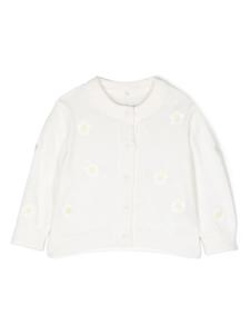 Stella McCartney Kids кардиган на пуговицах с цветочной вышивкой, белый