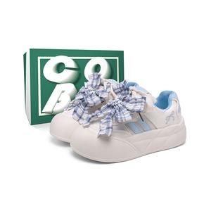 Женские кроссовки для скейтбординга Cob Slip, дышащие, увеличивающие рост, с низким верхом Cobx, Beige Blue[Bowknot Box]