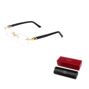 Безоправные прямоугольные очки Cartier, черный