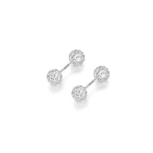 Серьги-гвоздики из серебра 999 пробы Love Link, белый