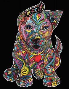 Раскраска Бархат, щенок Painting Velvet