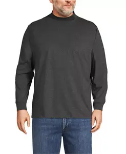 Мужская футболка-водолазка Big & Tall Super-T Lands' End, черный