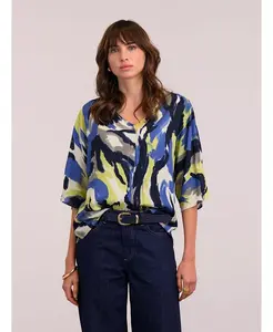 Женская блузка с драпировкой и V-образным вырезом Celtic & Co., синий