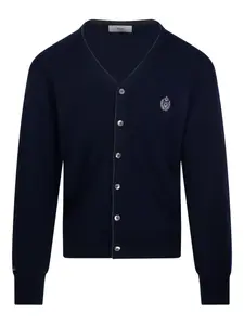 Кардиган с вышивкой в виде герба Dunst, синий