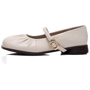 Туфли Мэри Джейн на плоской подошве женские Strongman, Ecru