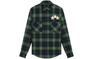 Фланелевая рубашка из кожи Star бренда AMIRI, зеленая