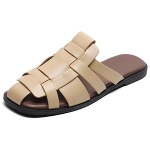 City camel Женские противоскользящие тапочки с закрытым носком на резиновой подошве - молочный чай, цвет Milk Tea