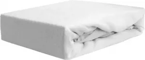 Простыня на резинке белая махровая 160x200 KAMIX