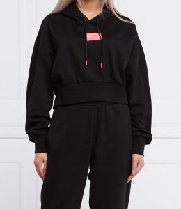 Толстовка HUGO diametta cropped fit, черный