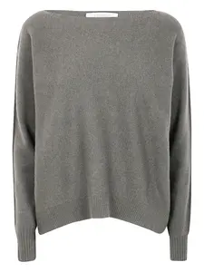 Шерстяной свитер с вырезом-лодочкой D.Exterior, серый