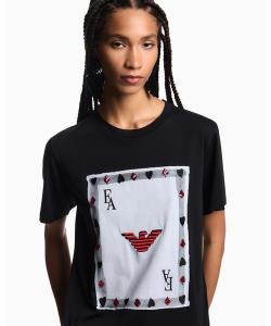Футболка с принтом EMPORIO ARMANI, черный