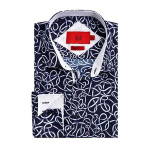 Мальчиковая рубашка slim fit со swirl print Elie Balleh, Navy