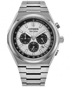 Eco-Drive Мужские часы с хронографом Zenshin Super Titanium с браслетом 43 мм Citizen