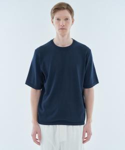 Вязаный топ из хлопка Sea Island КОЛОНКА Column, цвет Navy