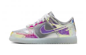 Детские кроссовки для скейтбординга Nike Dunk PS PS, Metallic Silver/White/Racing Blue/Metallic Silver