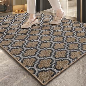 Dajiang Ковер 81x122 см для прихожей, высококачественный, нескользящий, с алмазным узором, цвет khaki