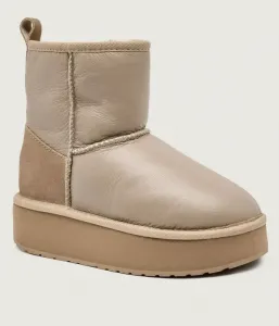 Кожаные зимние ботинки Stinger Mini Flatform Emu Australia, песочный