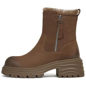 Женские полусапожки черно-коричневые Tata, коричневый