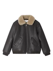 Куртка с меховым воротником Bonpoint, черный