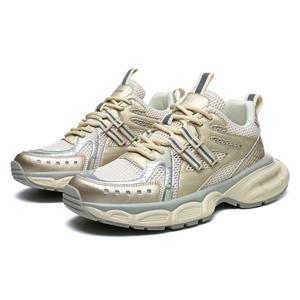 X-ZONE X ZONE Дышащие кроссовки на скрытом каблуке для увеличения роста 6 см с драконом, цвет Golden Dragon Hidden Wedge 6CM