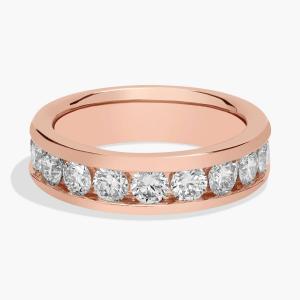 Кольцо с бриллиантами в канальной оправе из розового золота 14 карат (1 1/2 карата, чистота - HI / SI1-SI2) Blue Nile