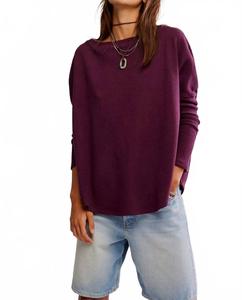 Free People Однотонный термосвитер Latte Blues в цвете «Шоколадный виноград»