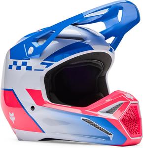Детский мотокроссовый шлем Fox Racing V1, Blue/Pink Collect