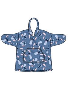 Lilo & Stitch Детский плед с капюшоном «Лило и Стич» - уютный плед синего цвета