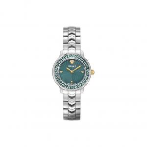 VERSACE V ICON LADY коллекция наручные часы кварцевый механизм браслет из нержавеющей стали 30mm зеленый циферблат женские часы