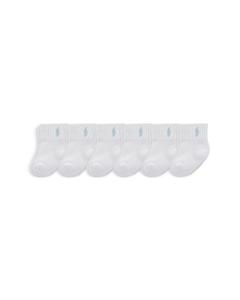 Носки для мальчиков с противоскользящей подошвой, набор из 6 пар - Baby Ralph Lauren, белый