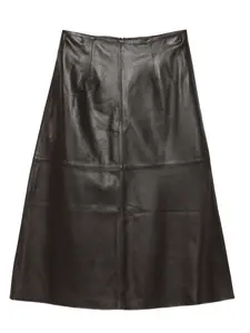 Кожаная юбка А-силуэта Arma, коричневый