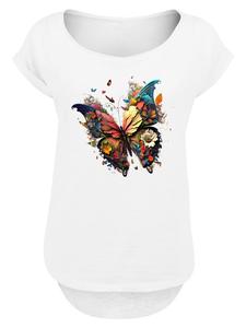 Удлиненная футболка Butterfly Colorful белого цвета F4NT4STIC