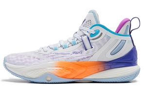 Баскетбольные кроссовки Poisonous Fangs Lite мужские низкие  белые / фиолетовые Flying Shadow Qiaodan