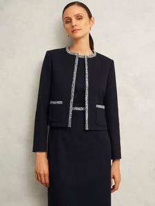 джойс жакет с отделкой из твида Hobbs, Black/Multi