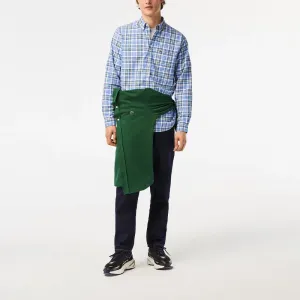 LACOSTE Рубашка мужская White/Blue Lapel Moderate