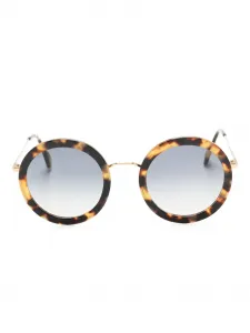 Солнечные очки круглой формы с эффектом черепахового панциря Andy Wolf, коричневый