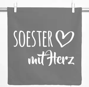 Декоративная наволочка Soester с принтом Hellweg и сердечком, 40x40 см, стальной серый хлопок, украшение Soester Hellweg Druckerei