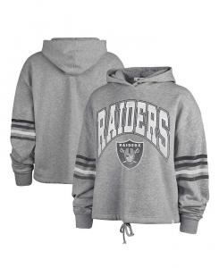 Женский пуловер с капюшоном Heather Grey Las Vegas Raiders Upland Bennett '47 Brand, серый